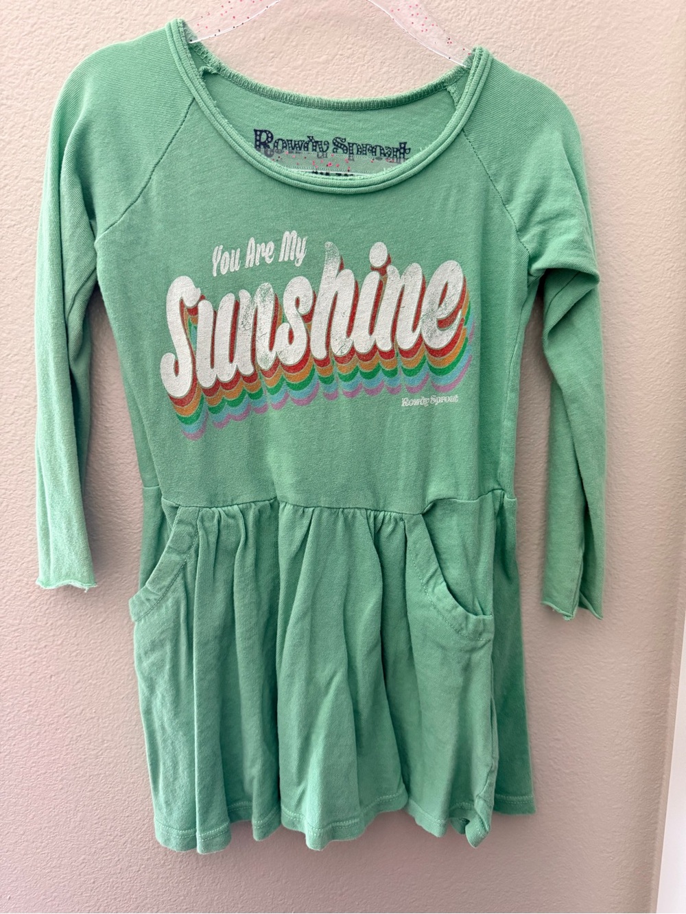 Rowdy Sprout Mint Green "You Are My Sunshine" Long Sleeve Dress